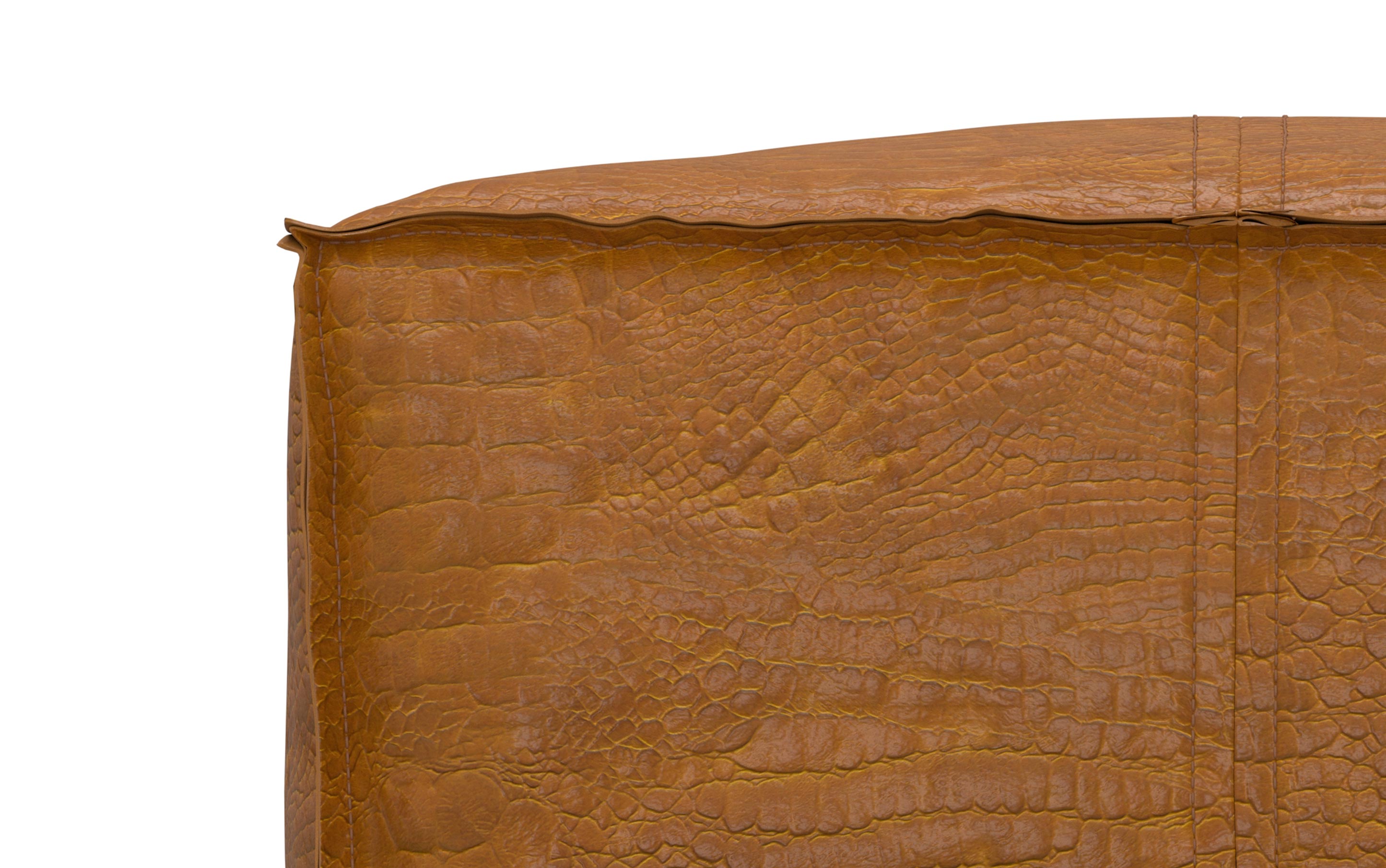 Brody Square Pouf in Genuine Leather