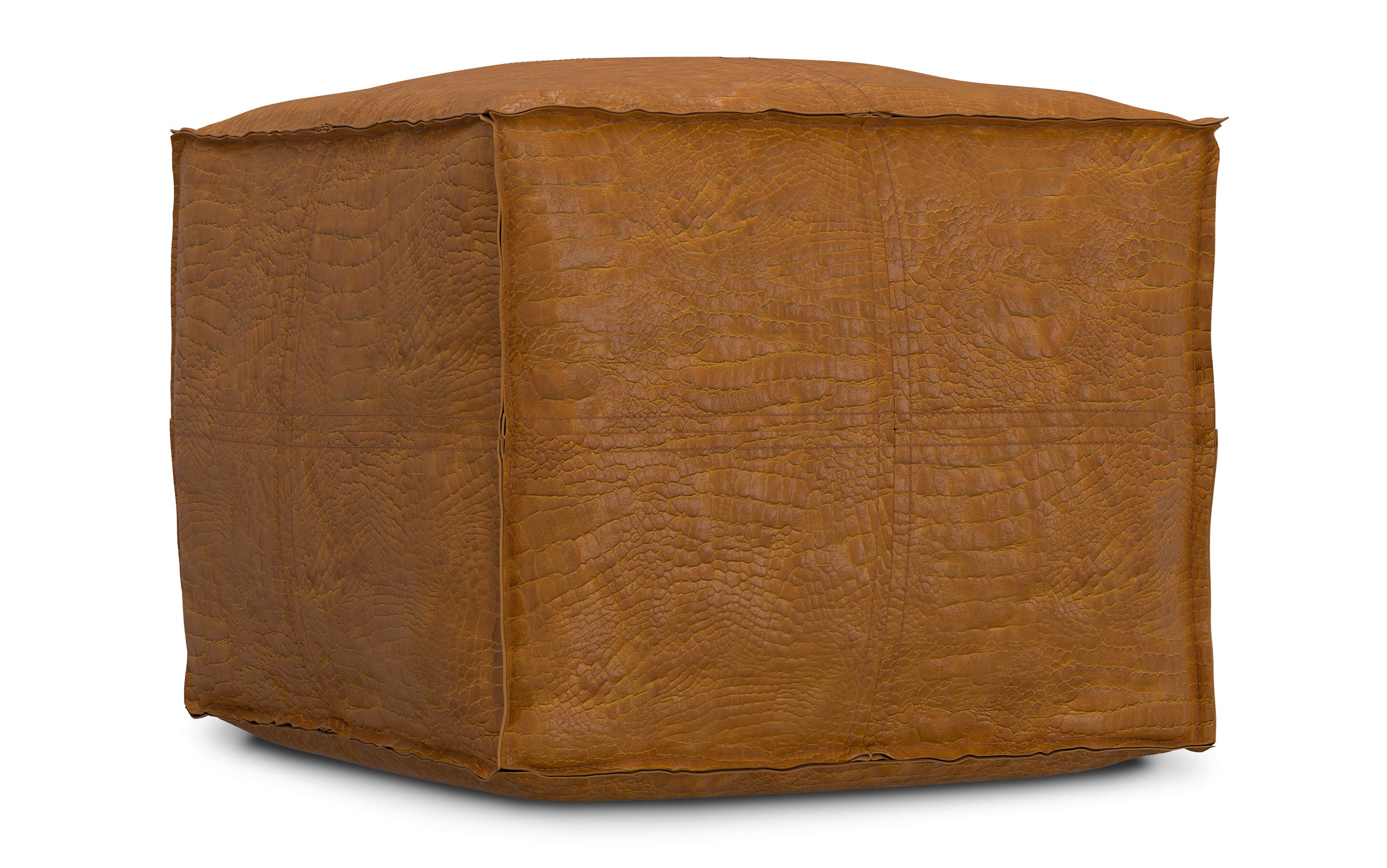 Brody Square Pouf in Genuine Leather