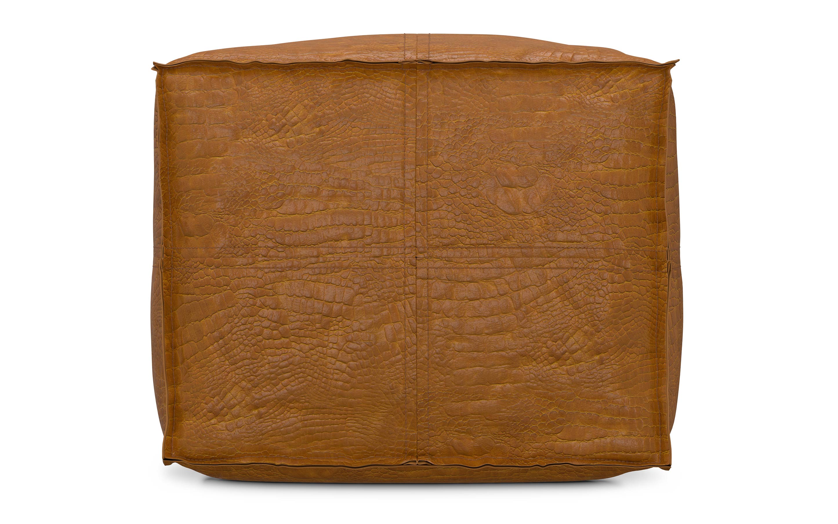 Brody Square Pouf in Genuine Leather