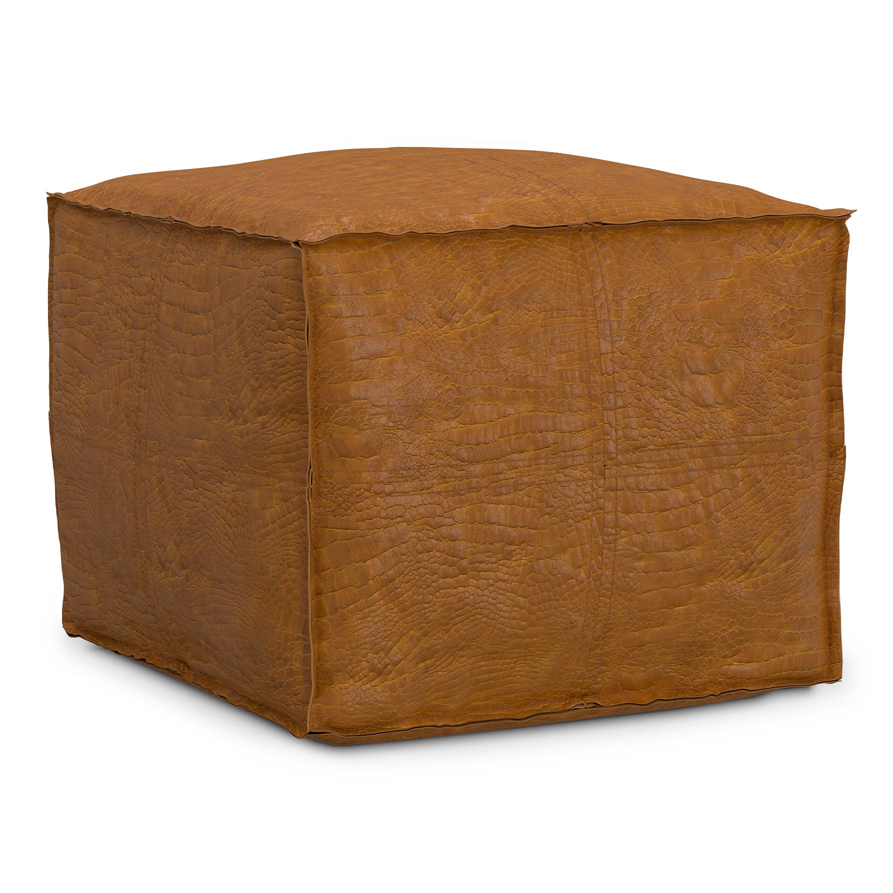 Brody Square Pouf in Genuine Leather