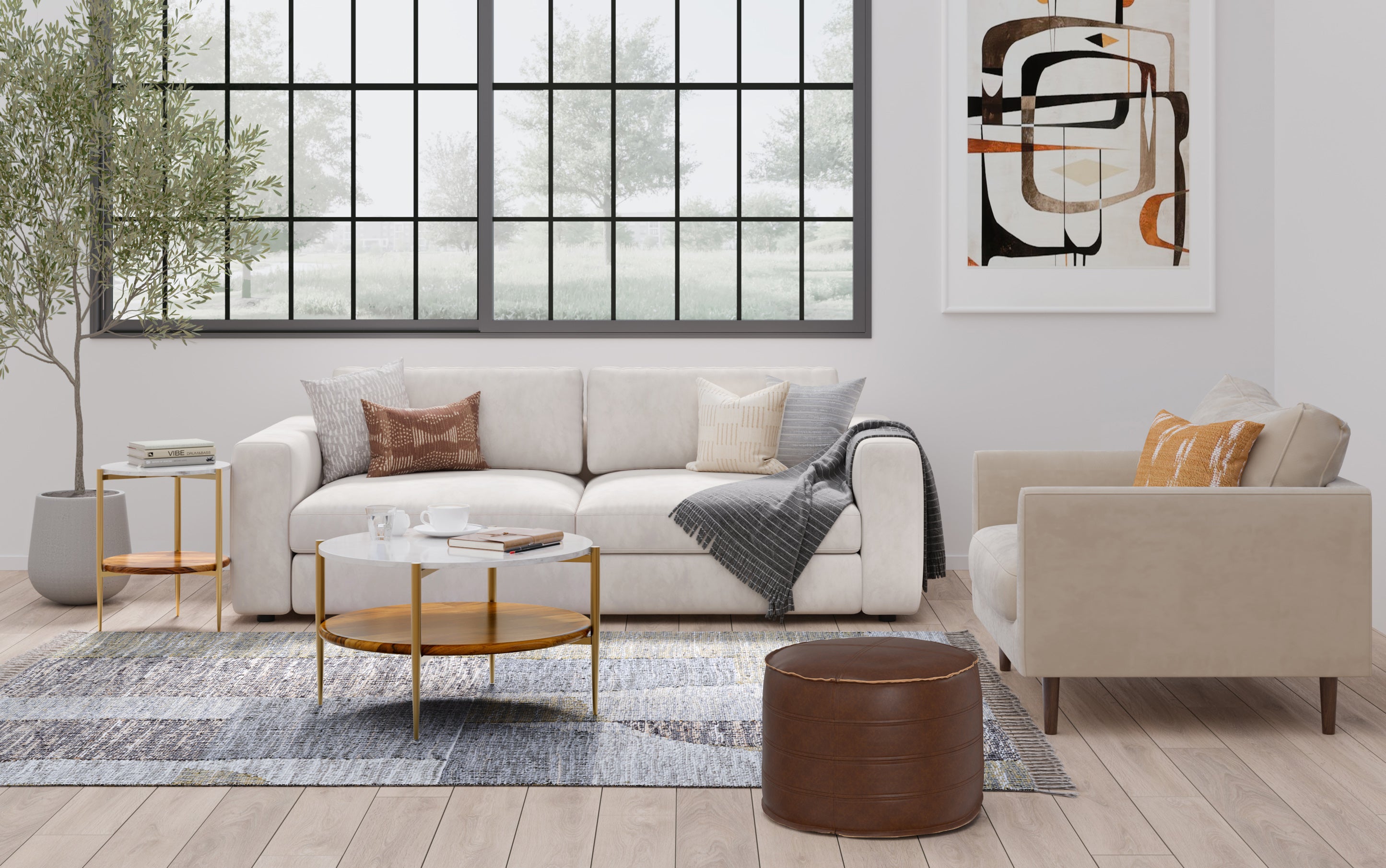 Brody 20 Inch Round Pouf