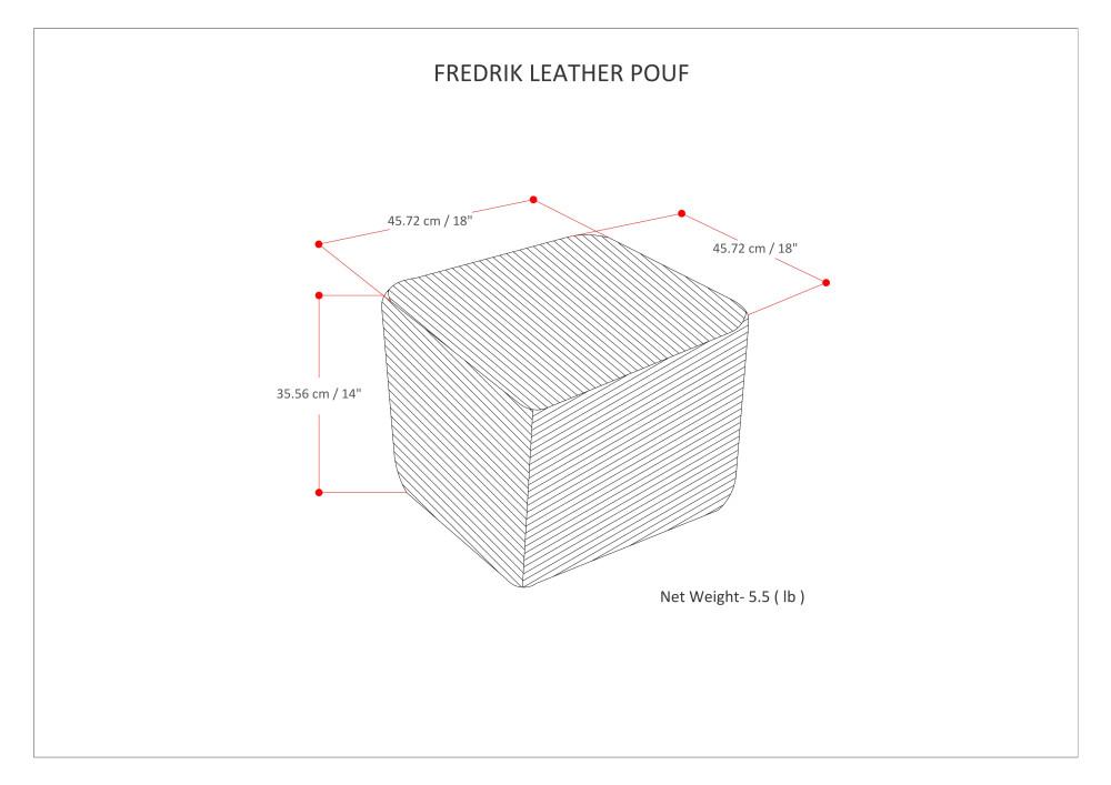 Fredrik Pouf in Genuine Leather