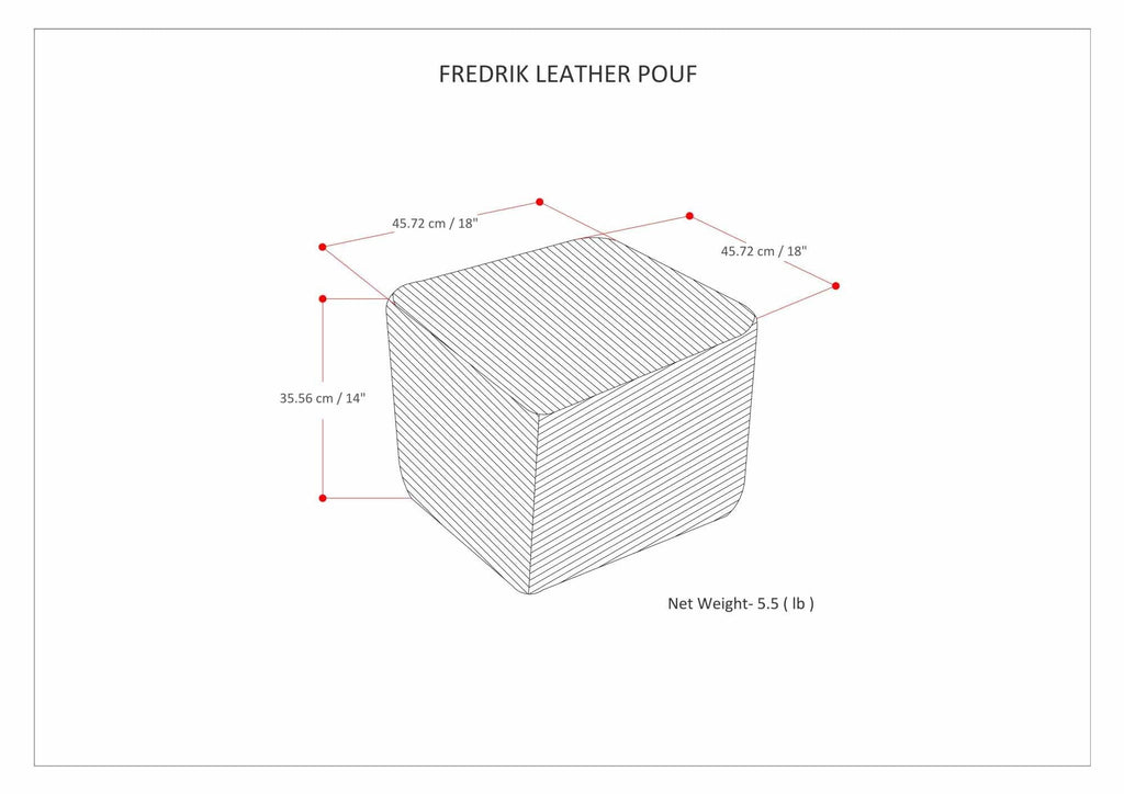 Fredrik Pouf in Genuine Leather