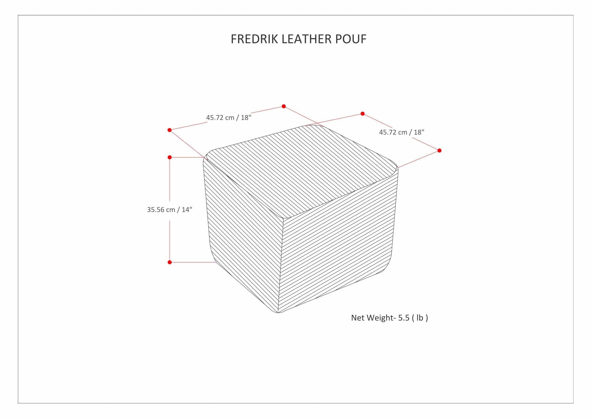 Fredrik Pouf in Genuine Leather