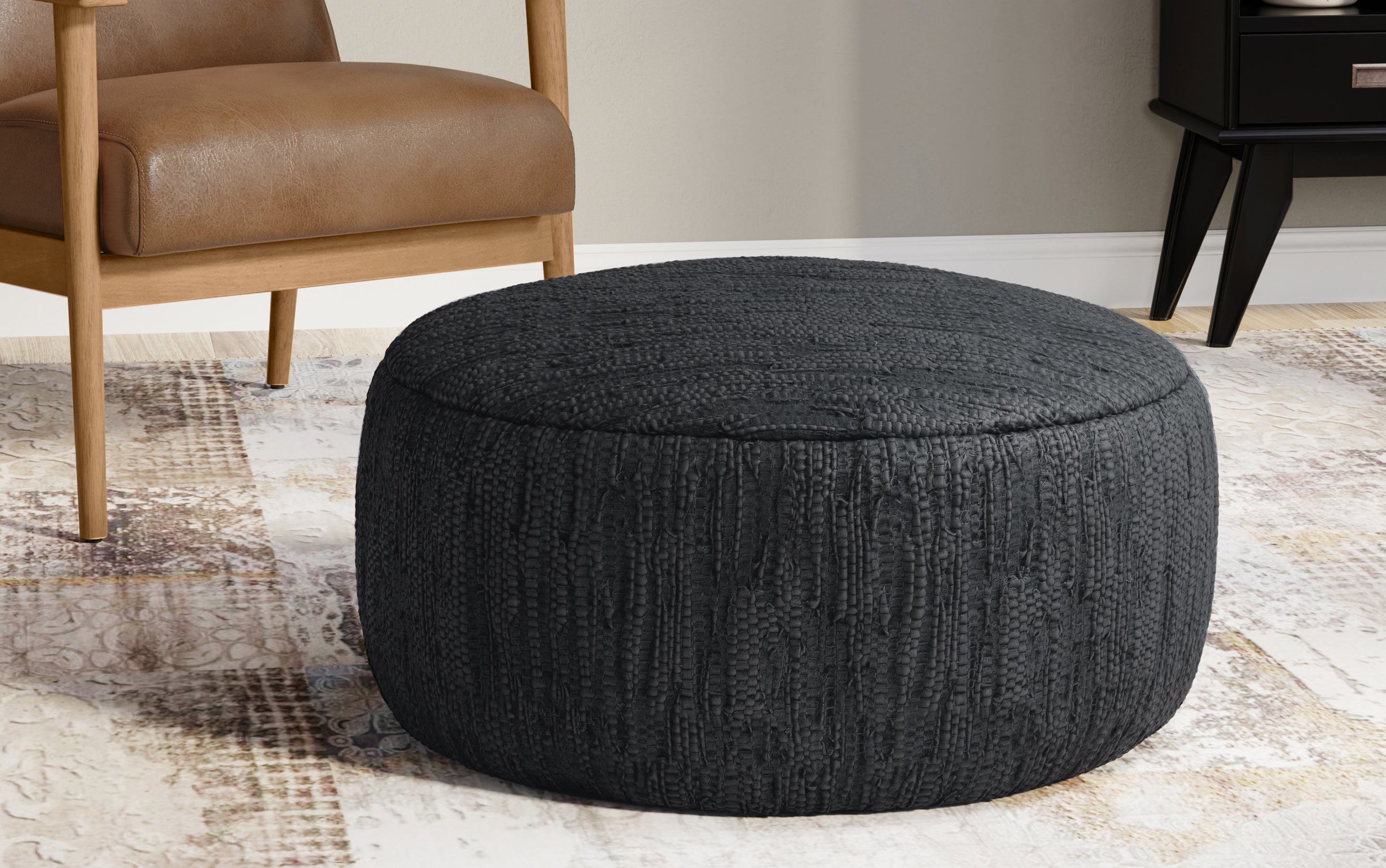Fredrik 30 inch Round Pouf