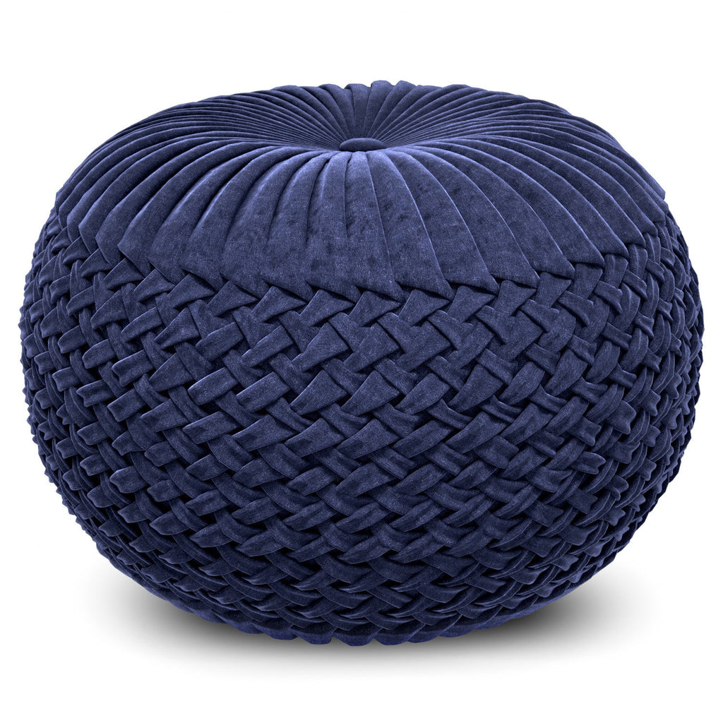 Grafton Velvet Round Pouf