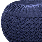 Grafton Velvet Round Pouf