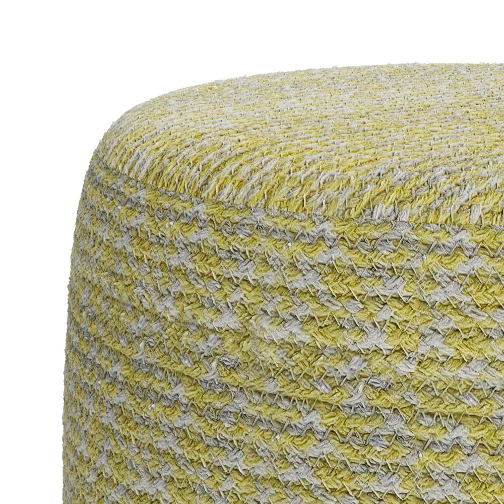 Bayley Pouf in Muted Yellow and Natural