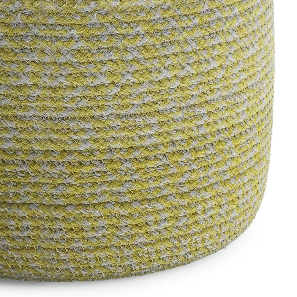 Bayley Pouf in Muted Yellow and Natural