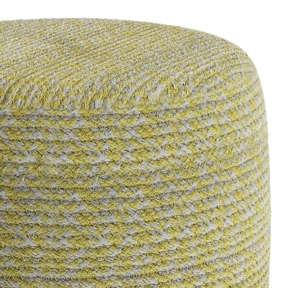 Bayley Pouf in Muted Yellow and Natural
