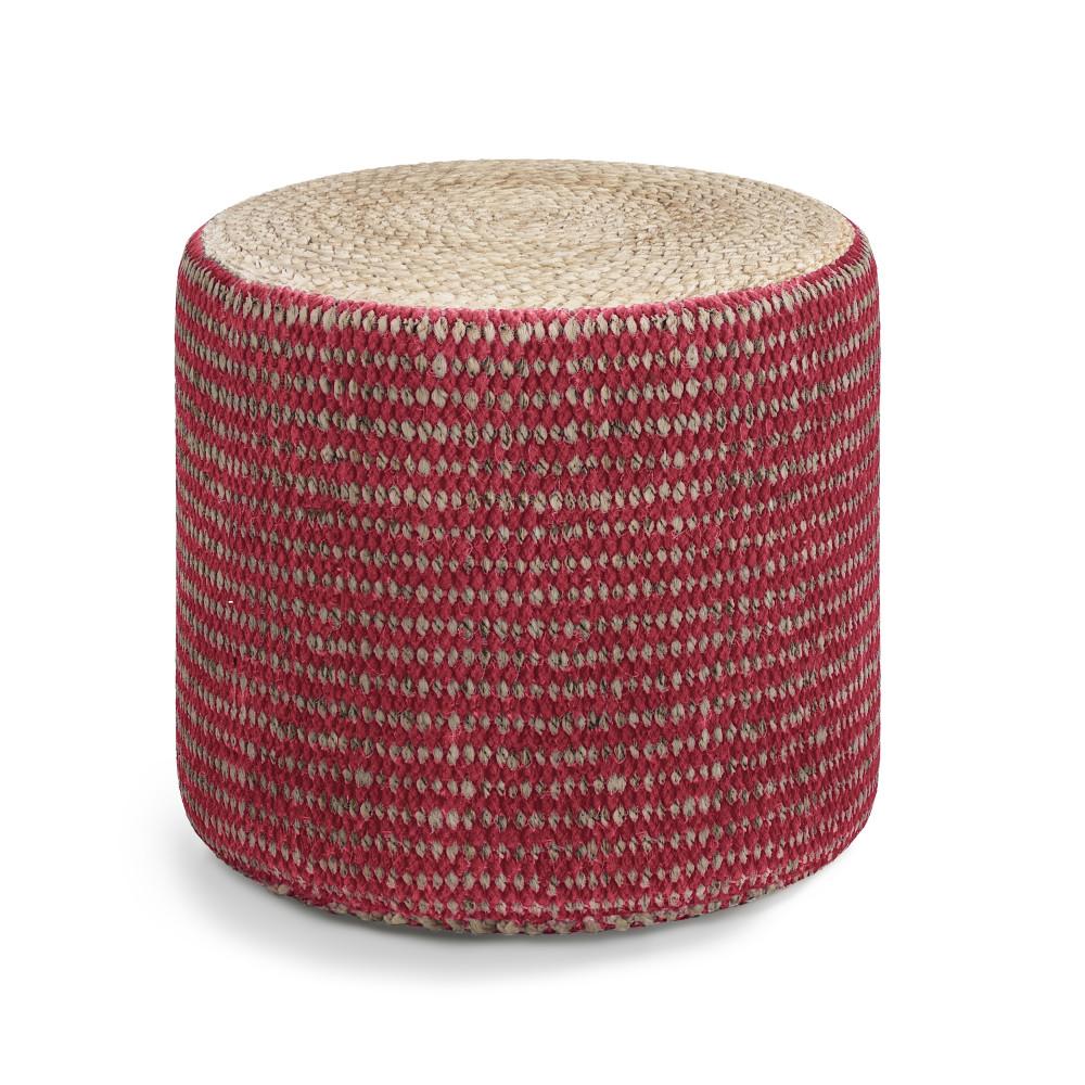Larissa Pouf in Natural and Maroon