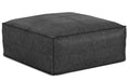 Brody Large Square Coffee Table Pouf in Distressed Vegan Leather