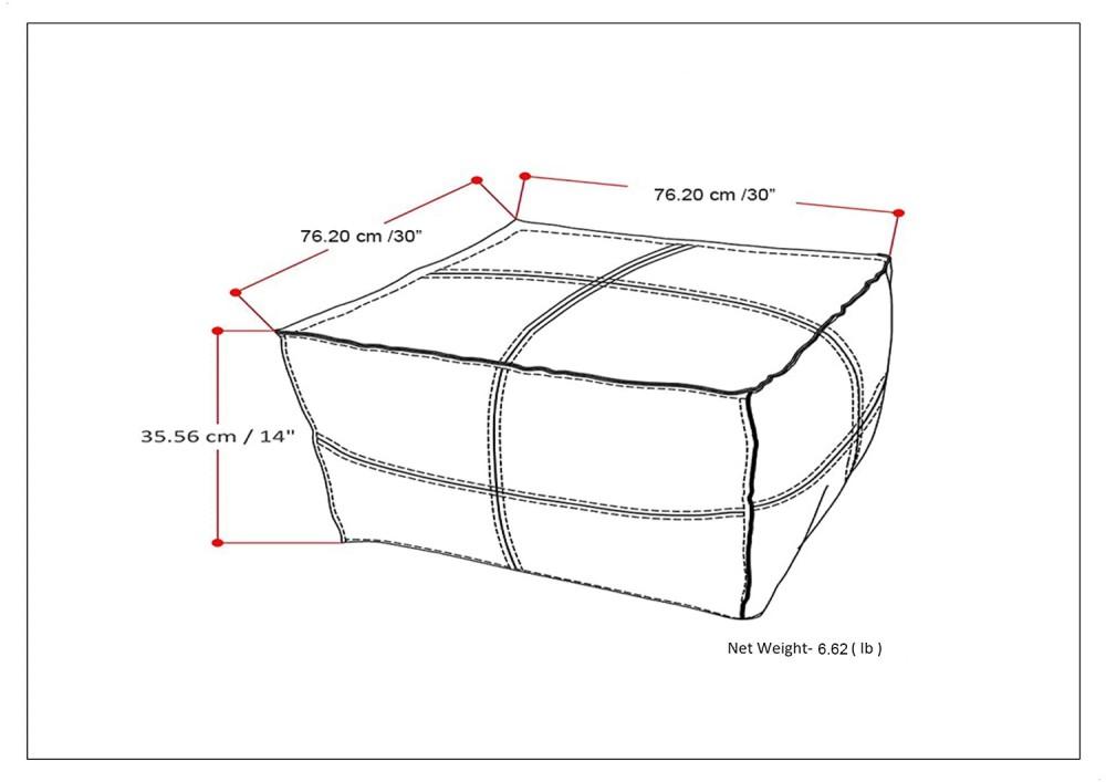 Brody Large Square Coffee Table Pouf