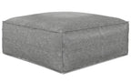Brody Large Square Coffee Table Pouf in Distressed Vegan Leather