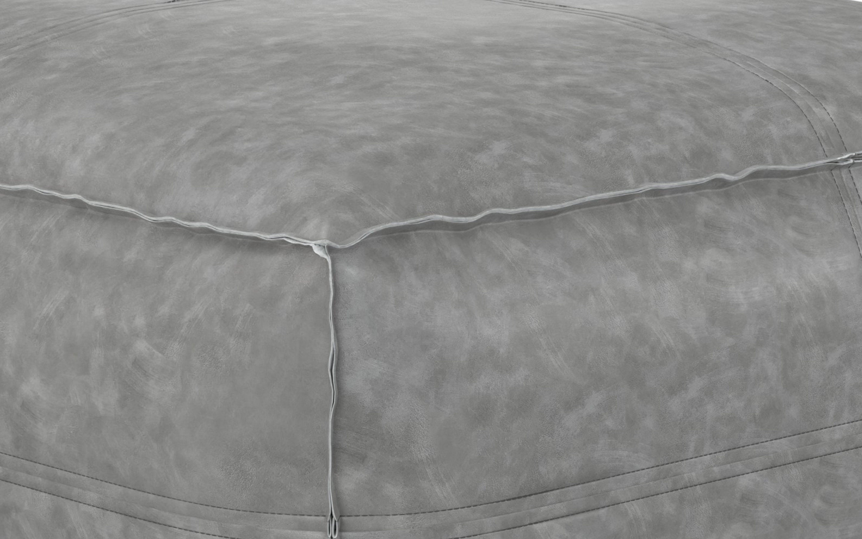 Brody Large Square Coffee Table Pouf in Distressed Vegan Leather