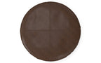 Brody 32 inch Round Coffee Table Pouf in Distressed Dark Brown