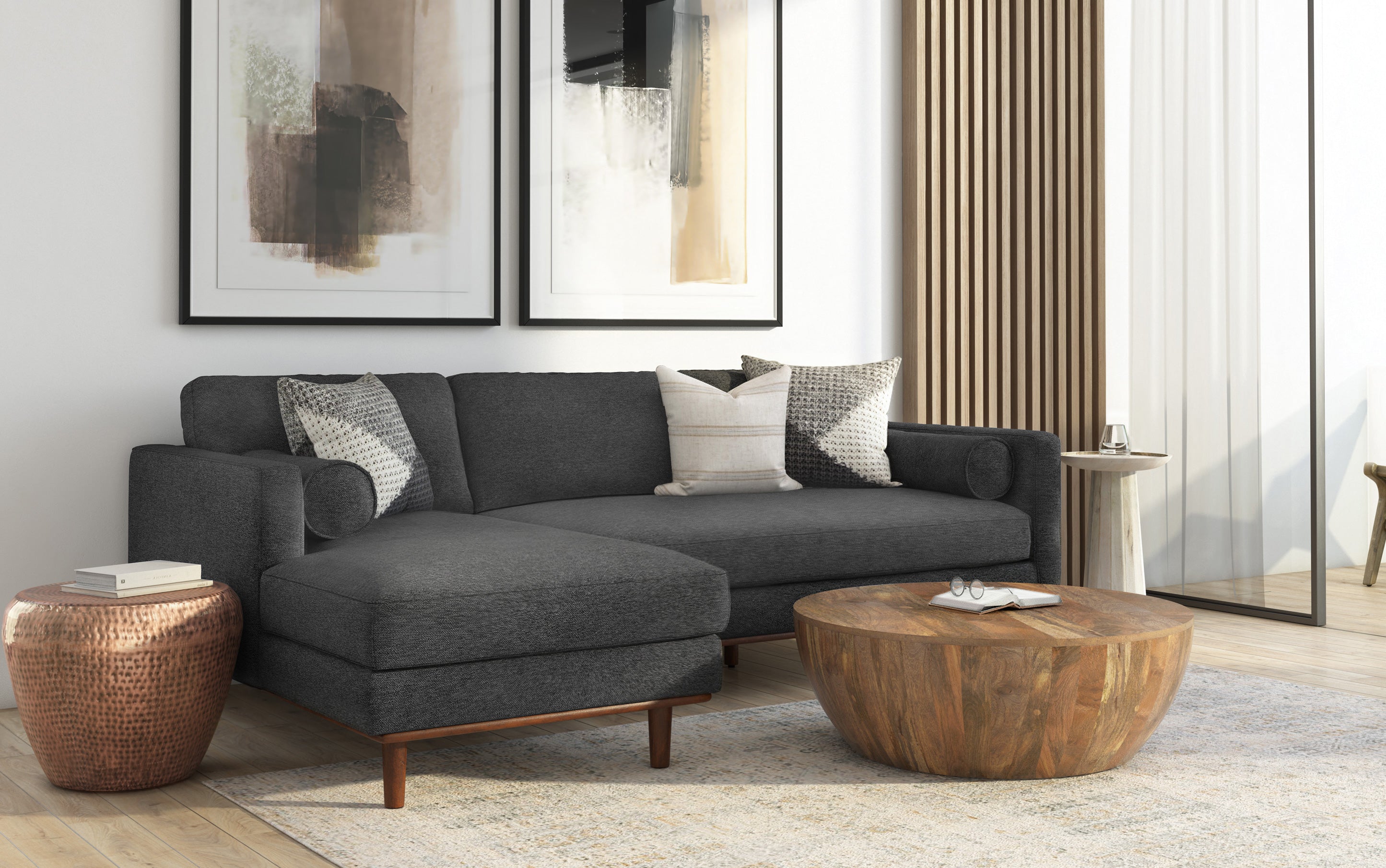 Morrison Left Sectional Sofa in Woven-Blend Fabric