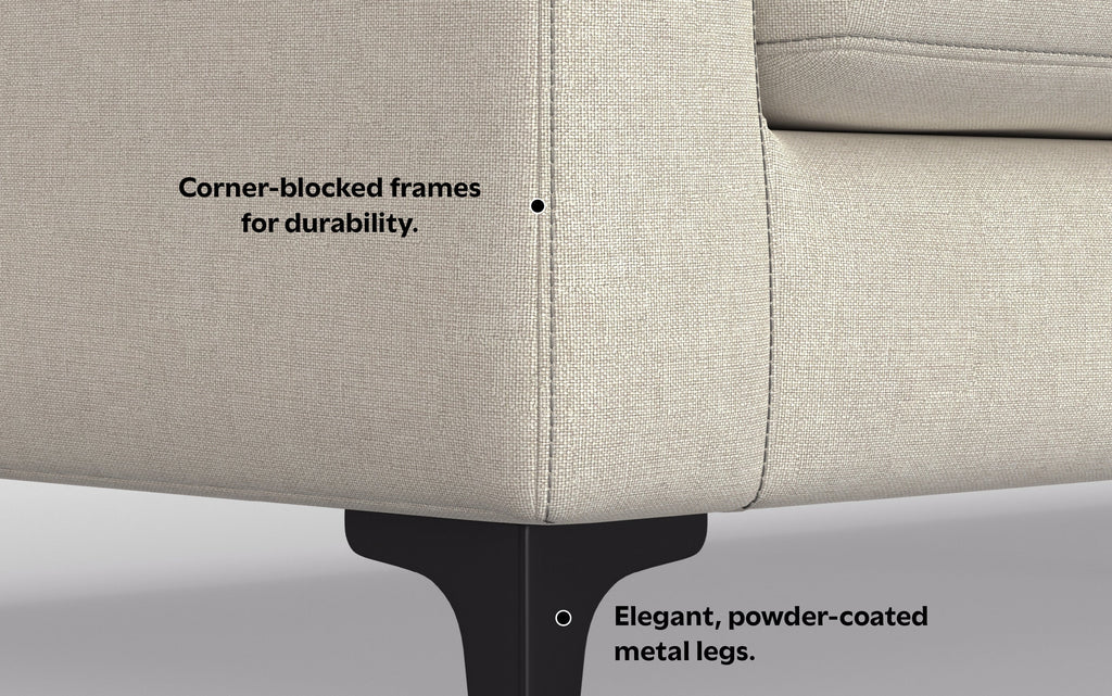 Ava 76 inch Mid Century Sofa in Performance Fabric