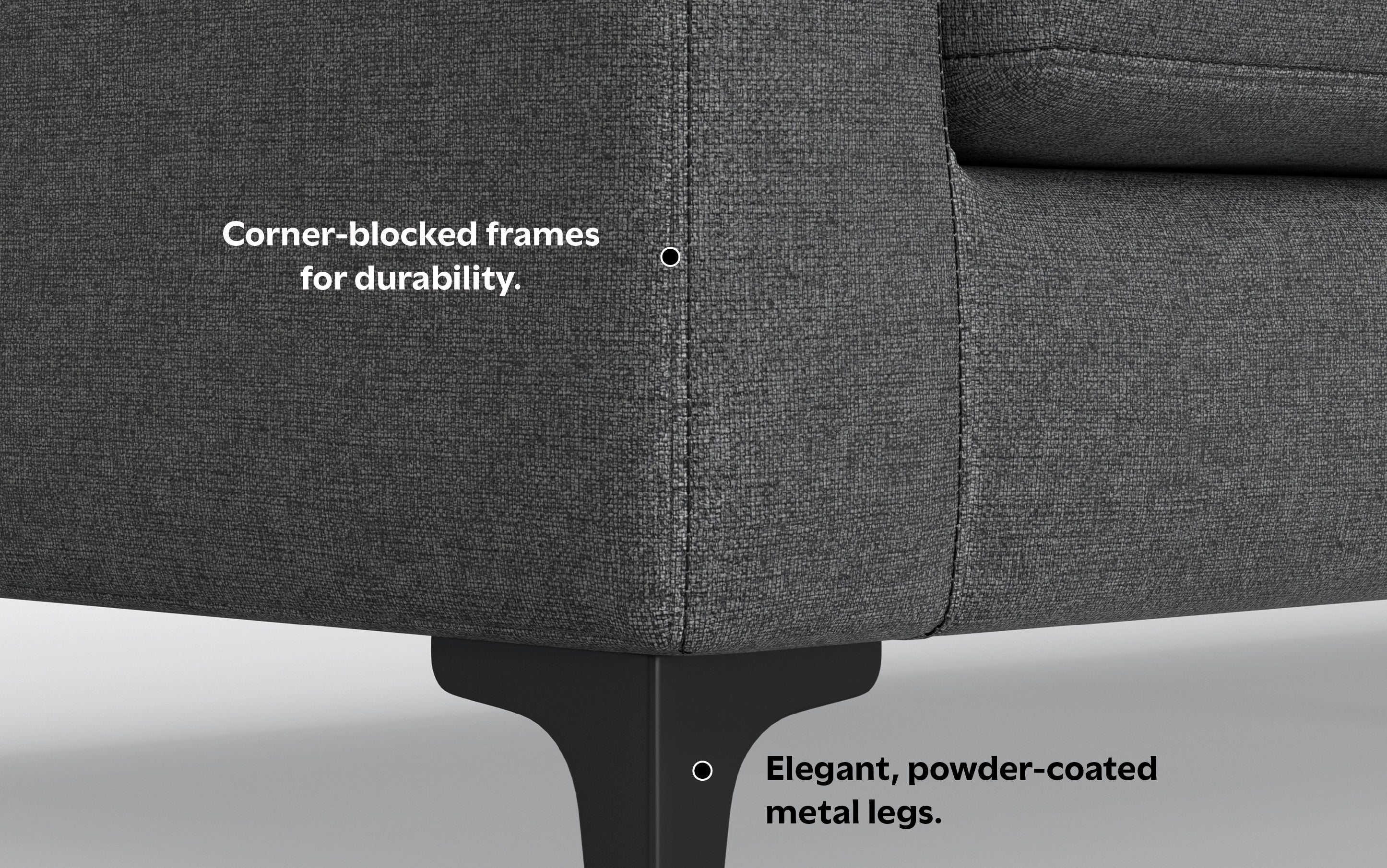 Ava 76 inch Mid Century Sofa in Performance Fabric