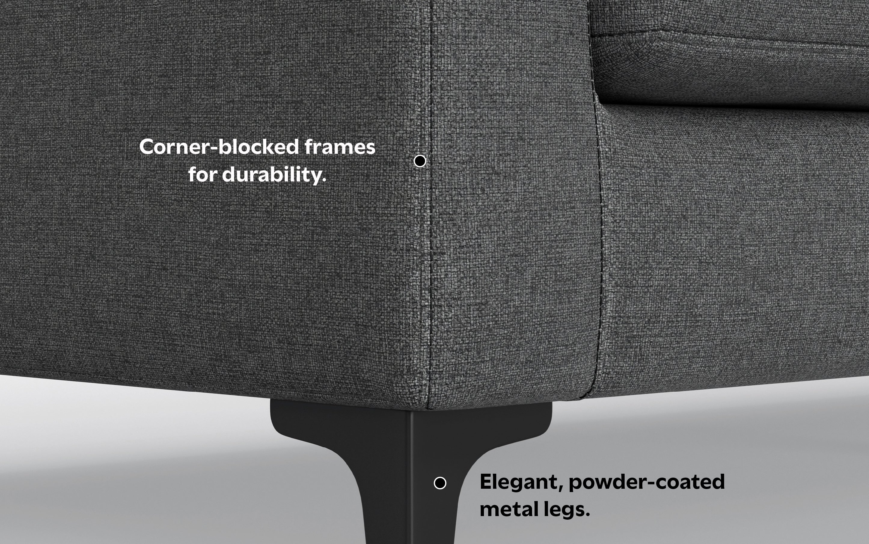 Ava 90 inch Mid Century Sofa