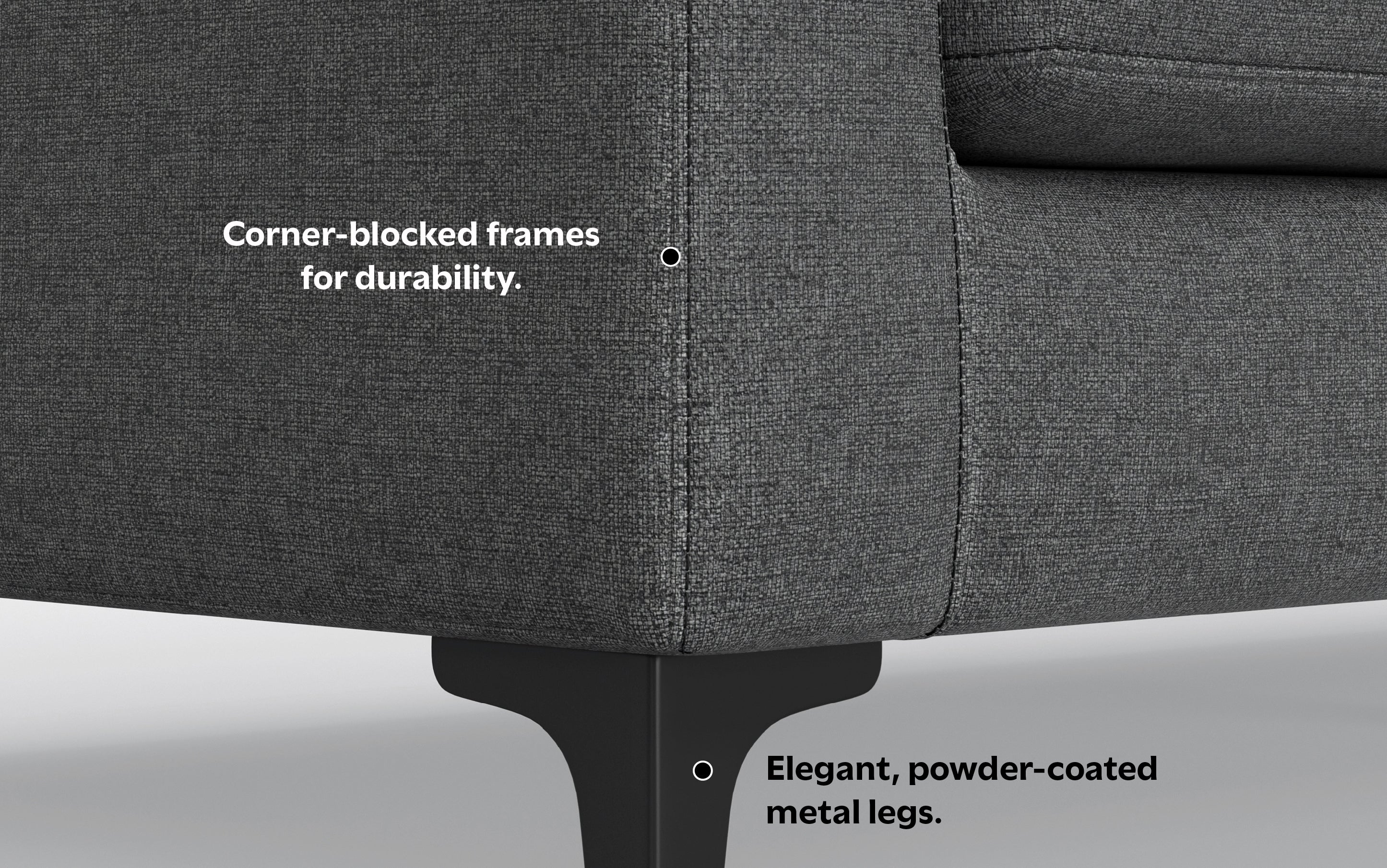 Ava Mid Century Corner Sectional Sofa