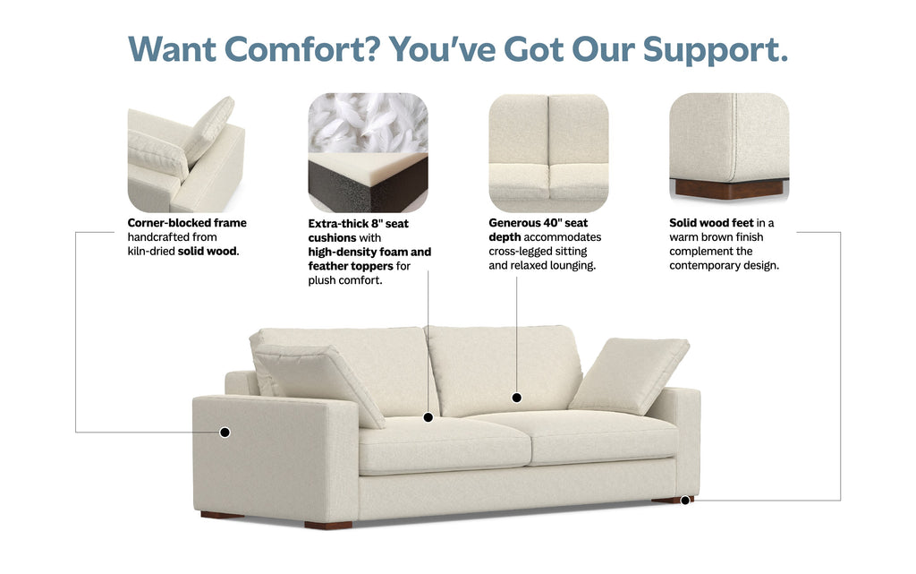 Charlie 96 inch Deep Seater Sofa