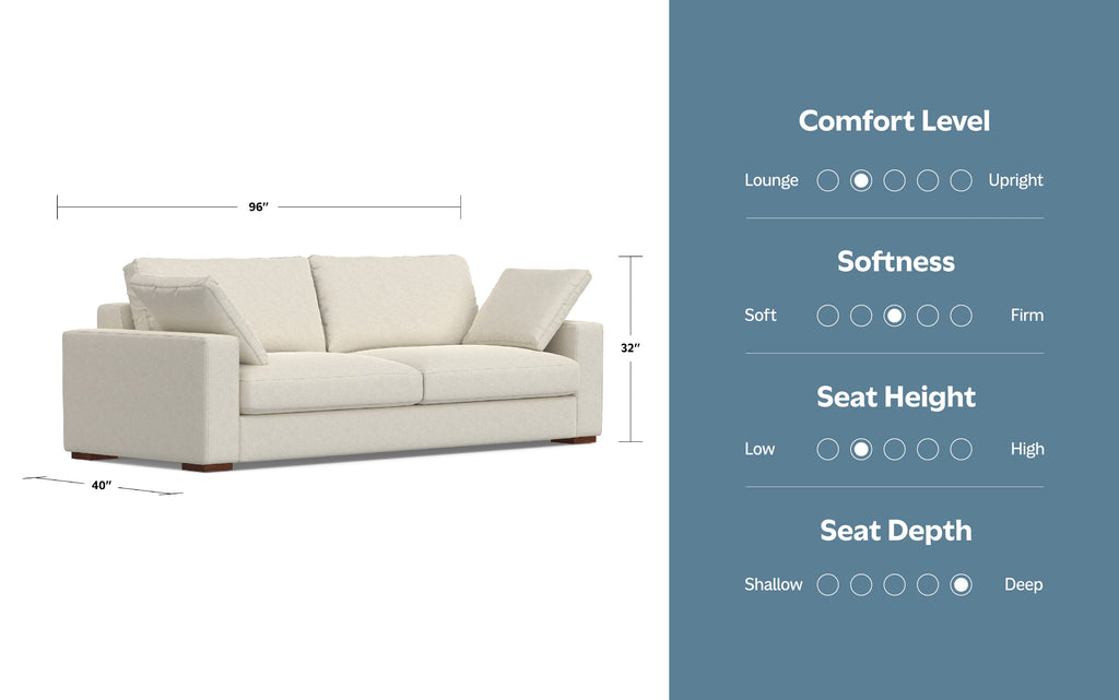 Charlie 96 inch Deep Seater Sofa