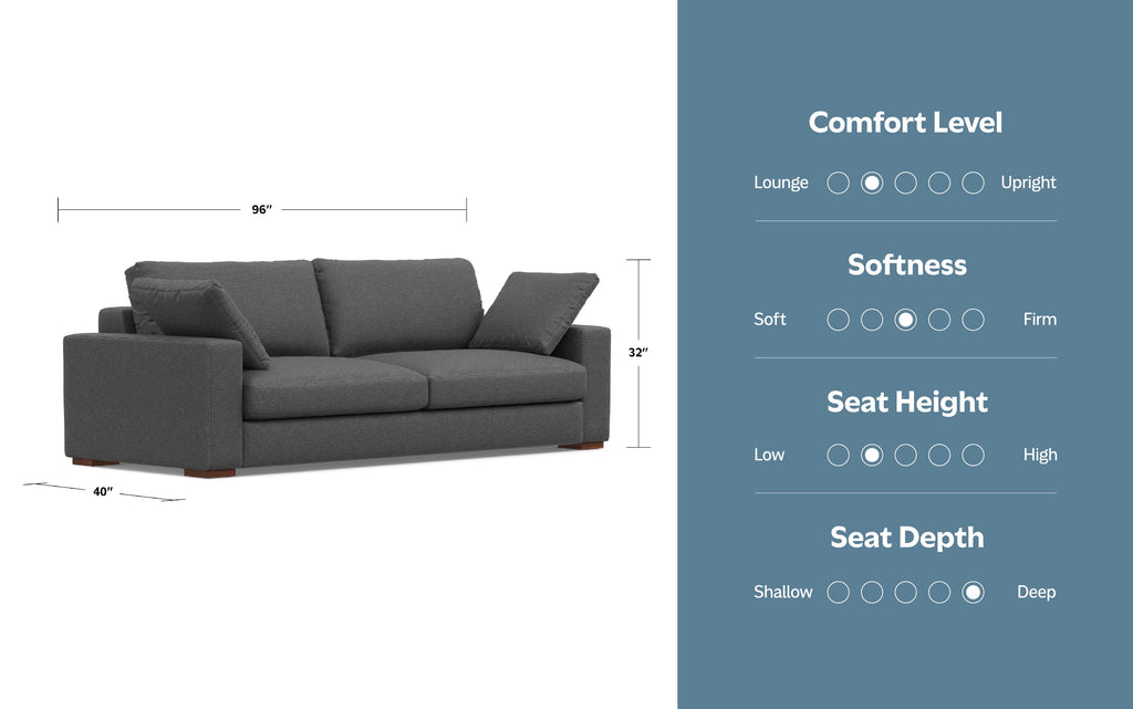 Charlie 96 inch Deep Seater Sofa