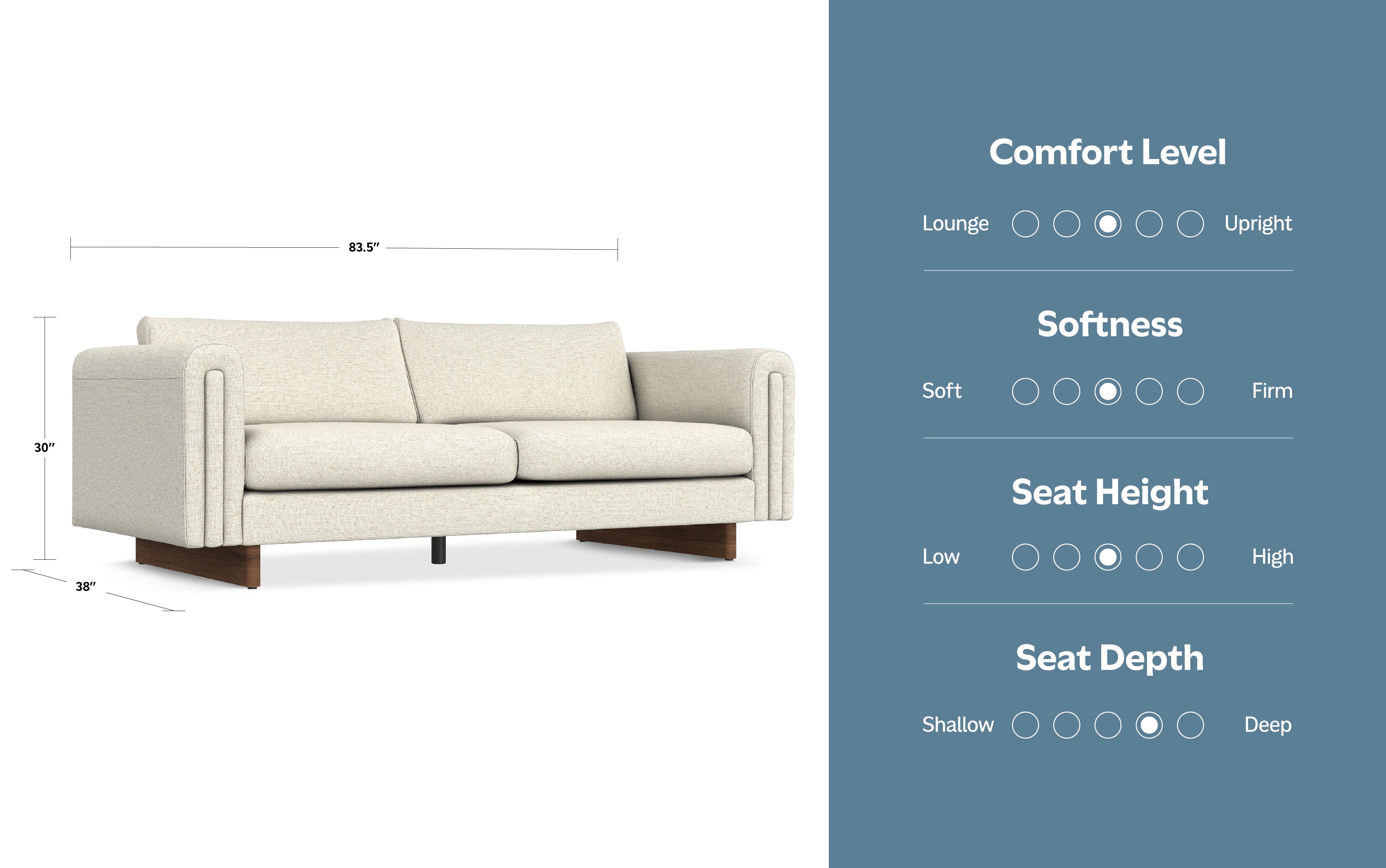 Jones 84 inch Sofa in Performance Fabric