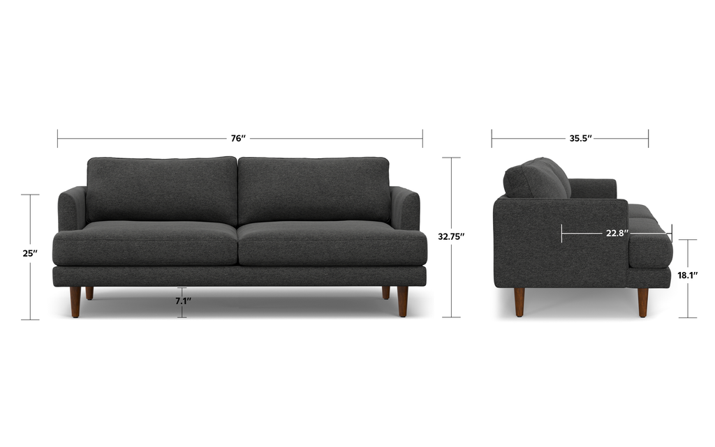 Livingston 76 inch Sofa in Woven-Blend Fabric