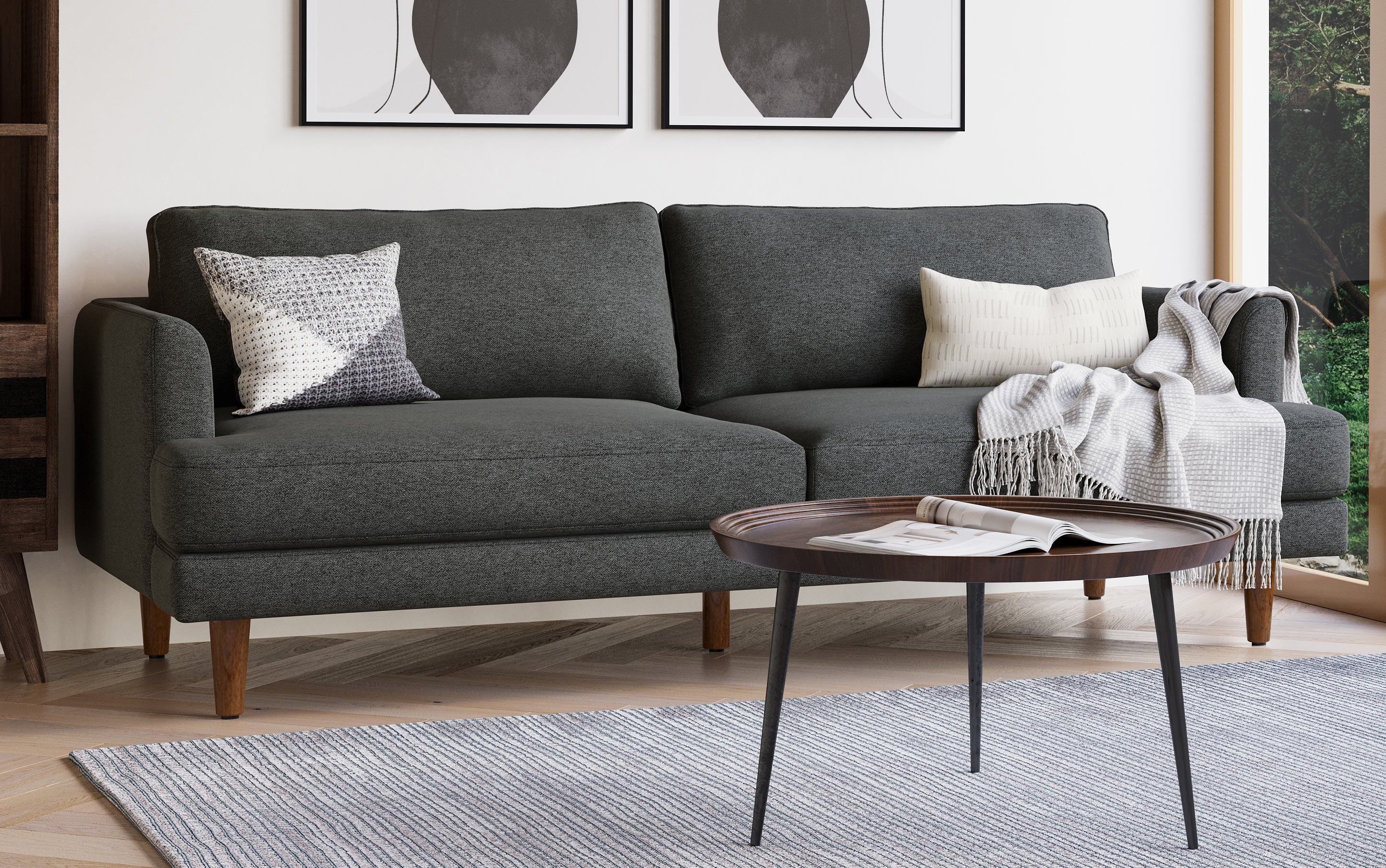 Livingston 76 inch Sofa in Woven-Blend Fabric