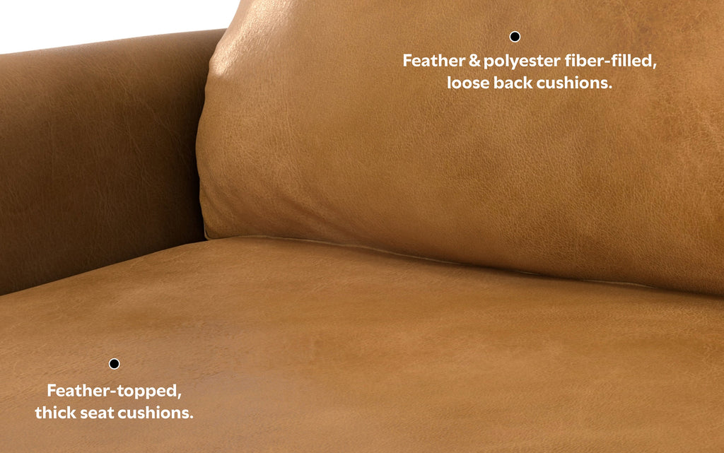 Livingston 76 inch Sofa in Genuine Leather