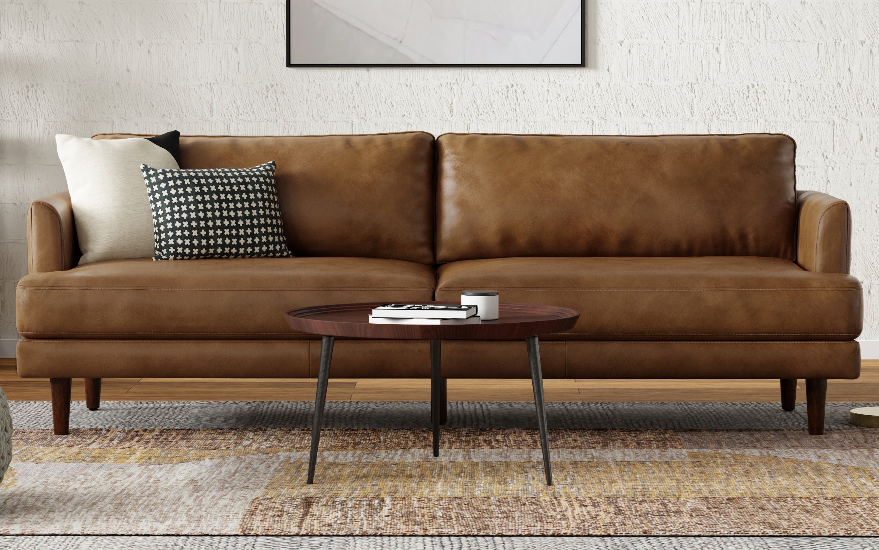 Livingston 90 inch Sofa in Genuine Leather