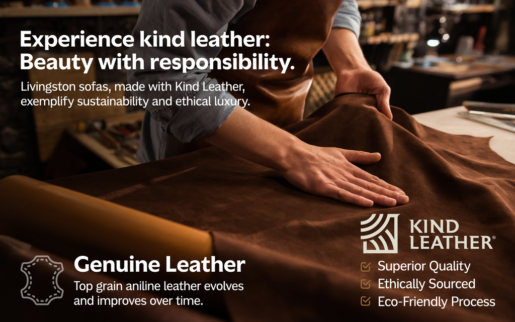 Livingston 90 inch Sofa in Genuine Leather