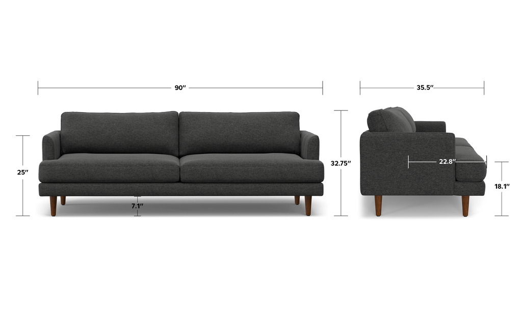 Livingston 90 inch Sofa in Woven-Blend Fabric