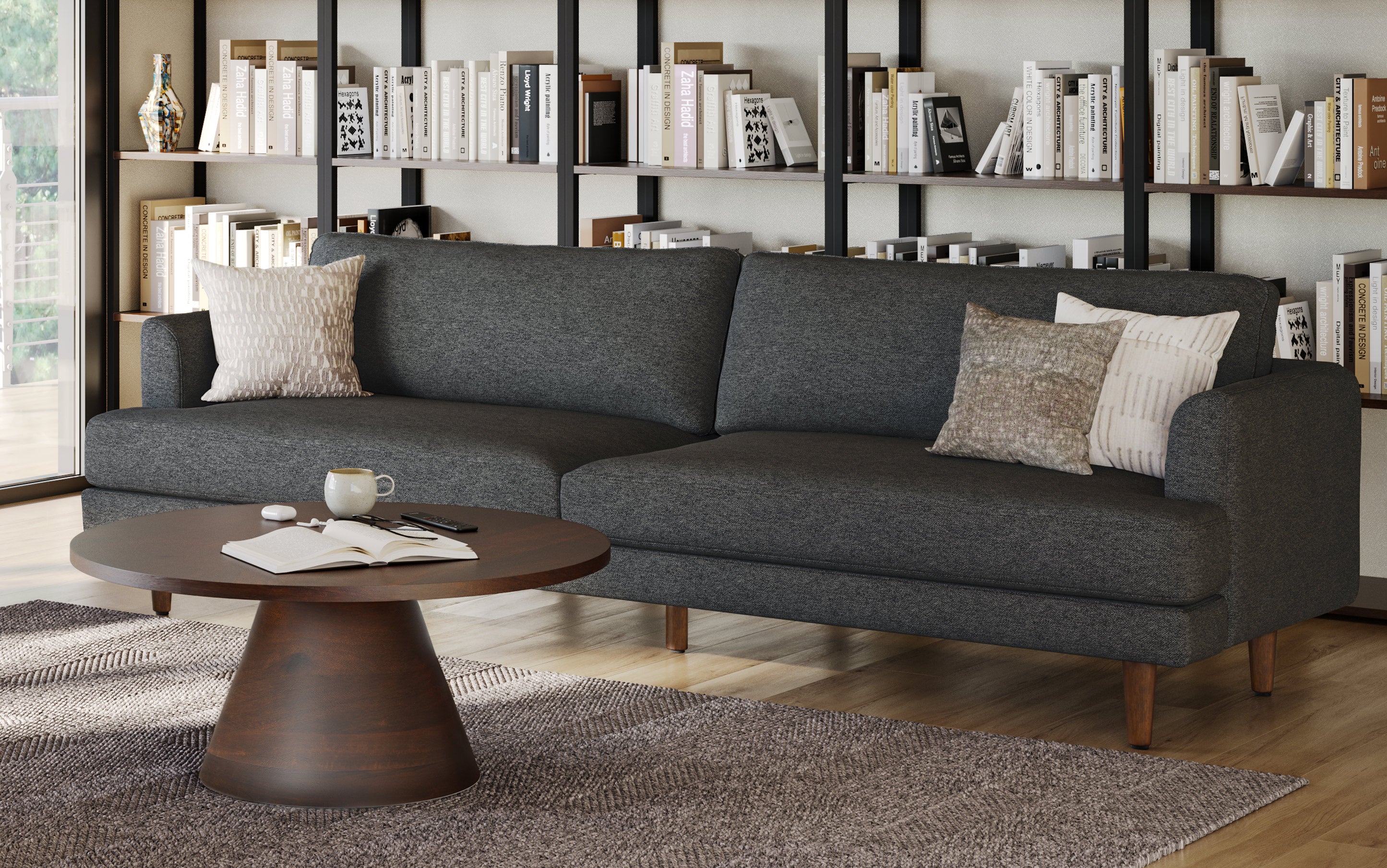 Livingston 90 inch Sofa in Woven-Blend Fabric