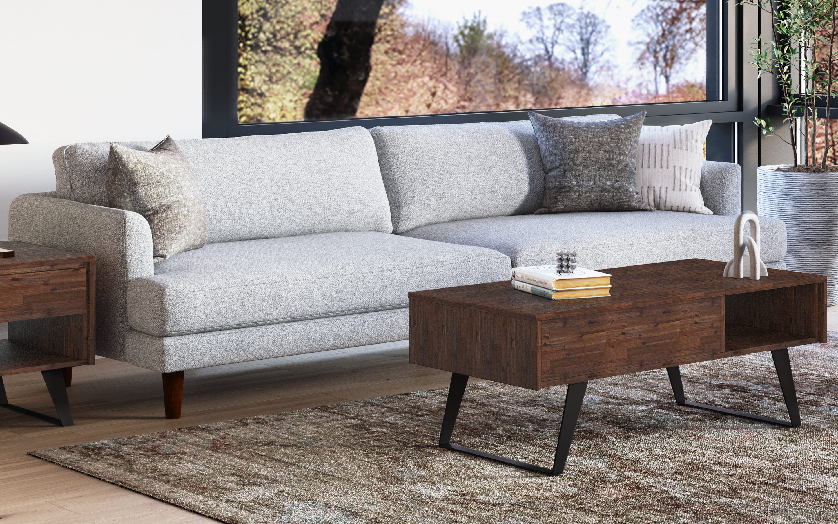 Livingston 90 inch Sofa in Woven-Blend Fabric