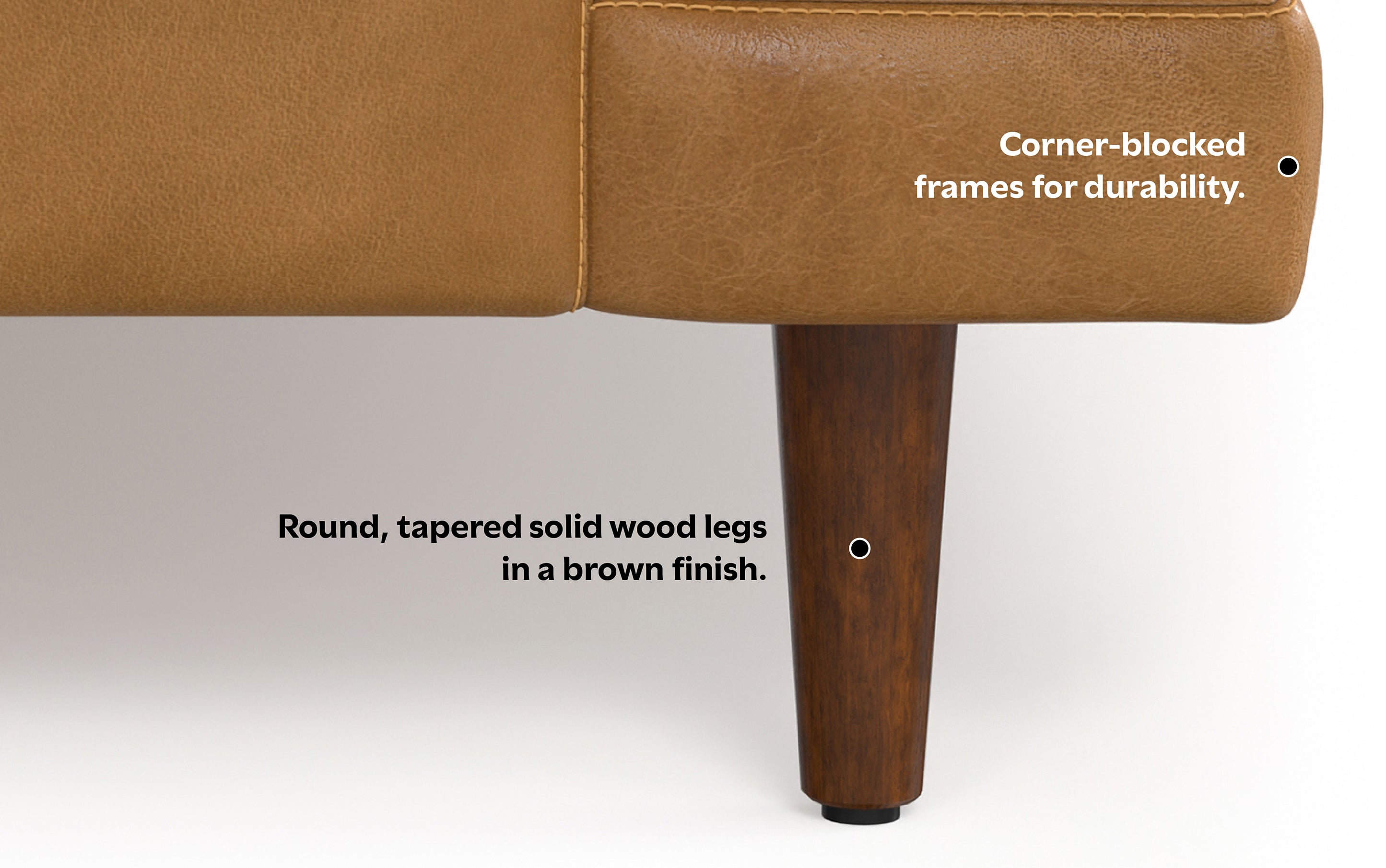 Livingston 90 inch Sofa in Genuine Leather