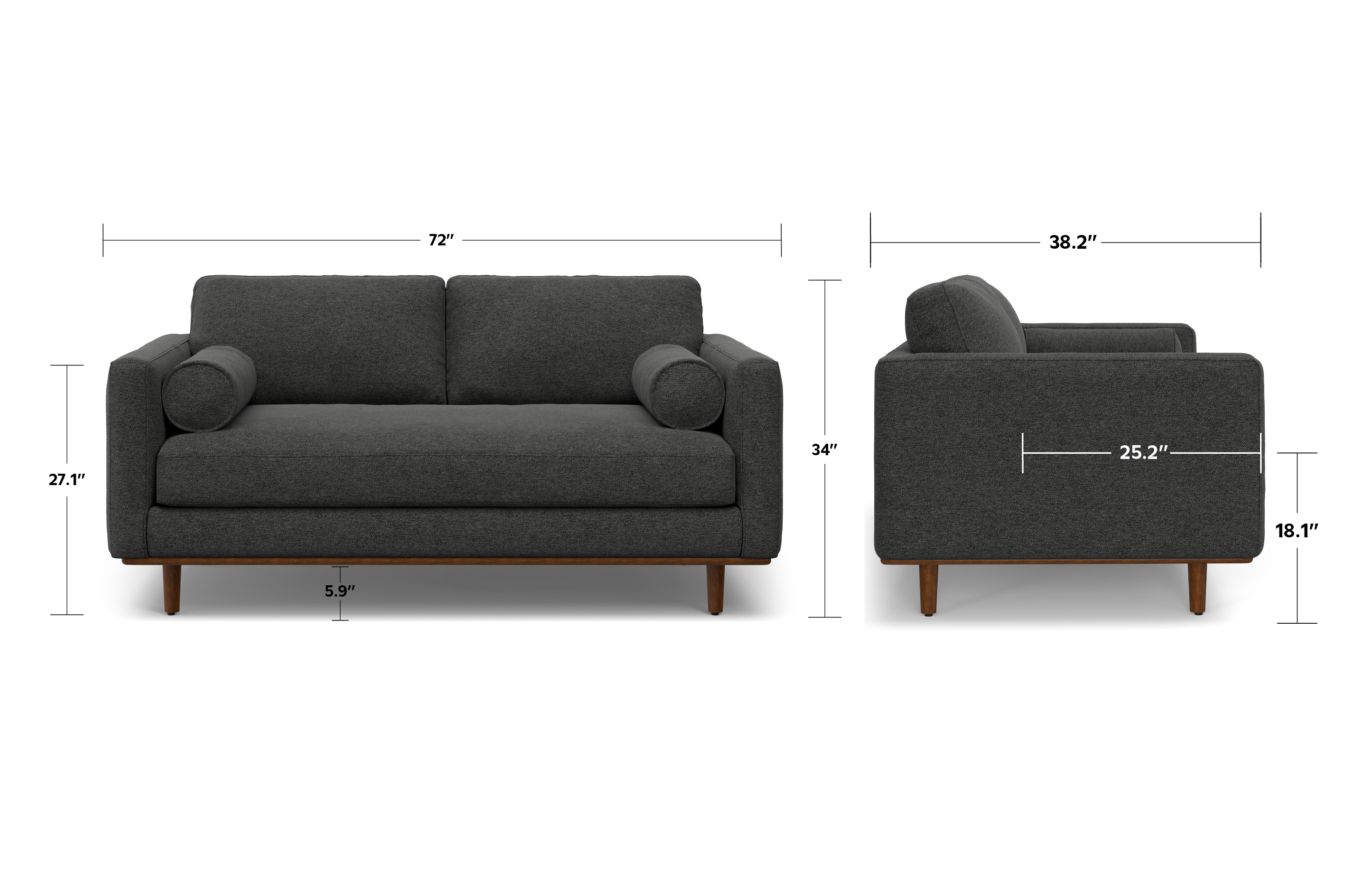 Morrison 72 inch Sofa in Woven-Blend Fabric