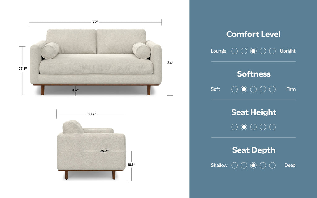 Morrison 72 inch Sofa in Woven-Blend Fabric