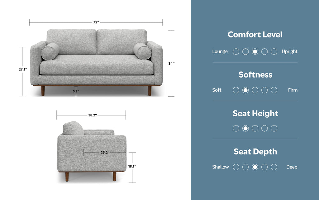 Morrison 72 inch Sofa in Woven-Blend Fabric