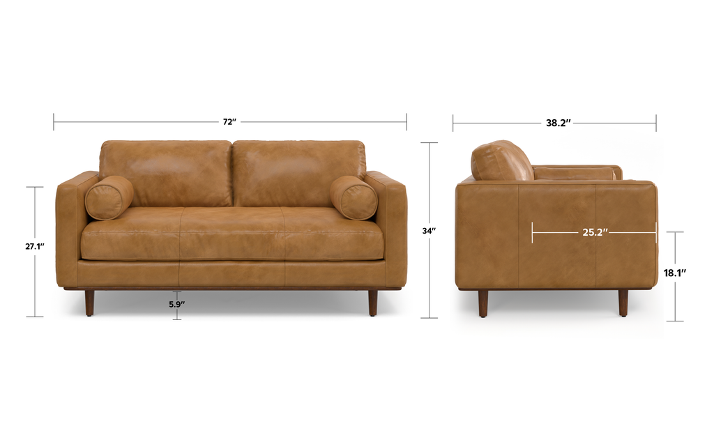Morrison 72 inch Sofa in Genuine Leather