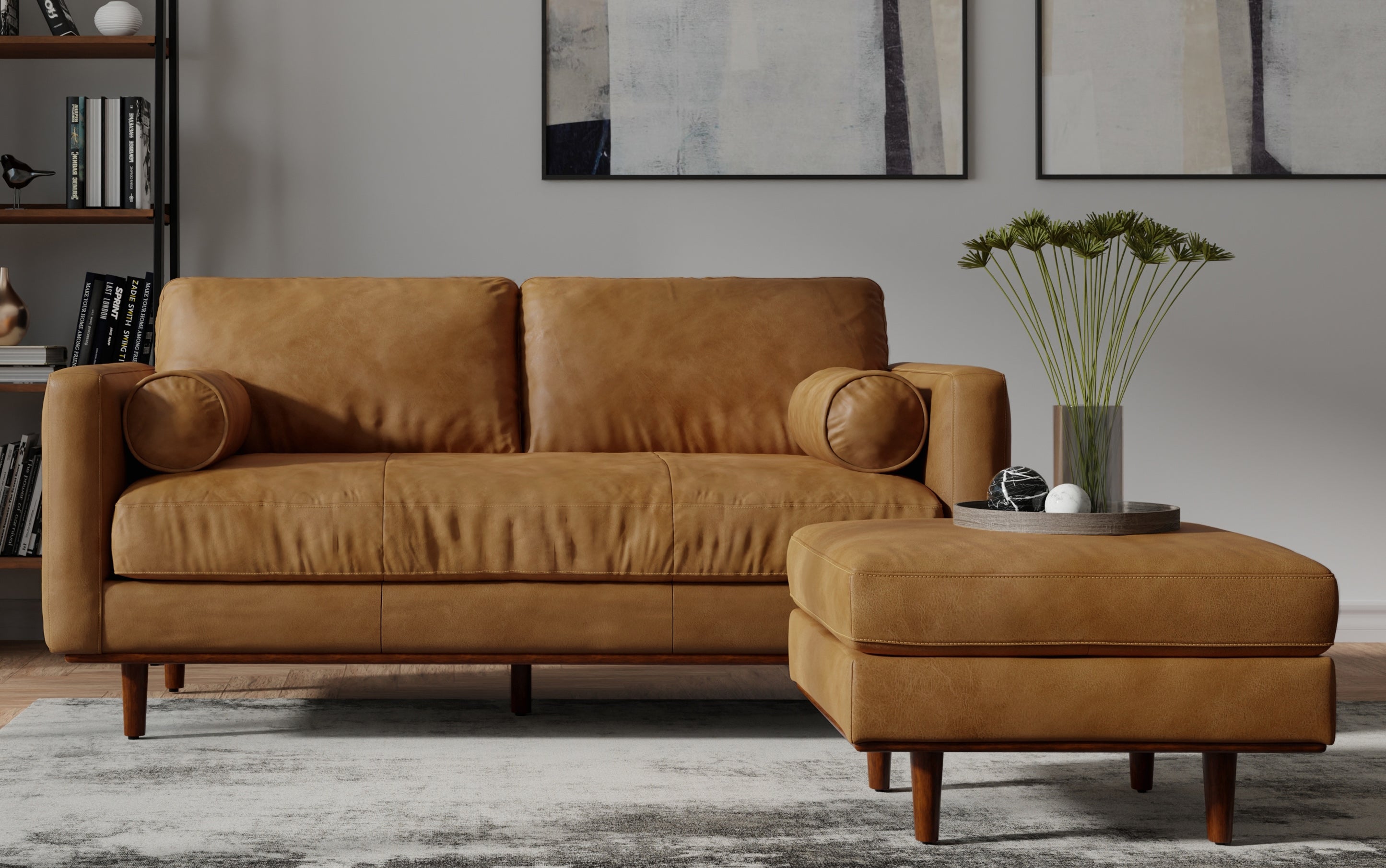 Morrison 72 inch Sofa in Genuine Leather