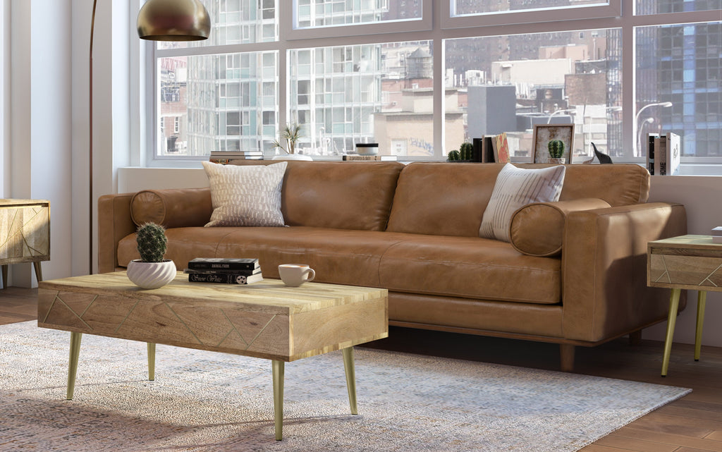 Morrison 89 inch Sofa in Genuine Leather