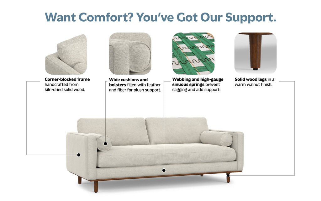 Morrison 89 inch Sofa in Woven-Blend Fabric