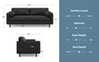 Morrison 89 inch Sofa in Genuine Leather