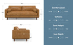 Morrison 89 inch Sofa in Genuine Leather