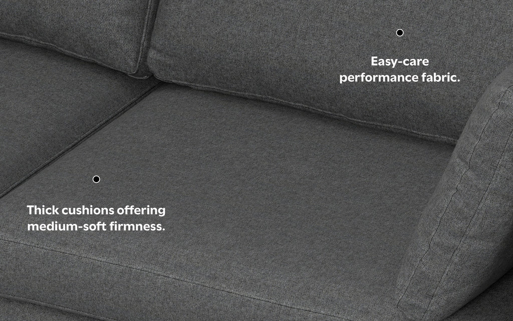 Ava 76 inch Mid Century Sofa with Ottoman Set