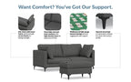 Ava 76 inch Mid Century Sofa with Ottoman Set