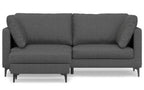 Ava 76 inch Mid Century Sofa with Ottoman Set